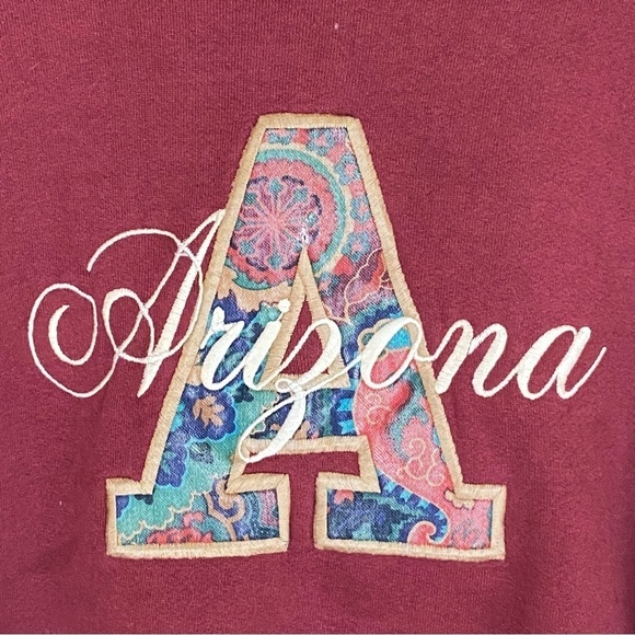 Vintage ARIZONA Sweatshirt Adult XL Maroon Embroidered Famous Sportswear USA - Picture 2 of 7